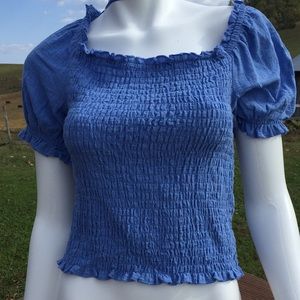 One Clothing blue crop Top blouse